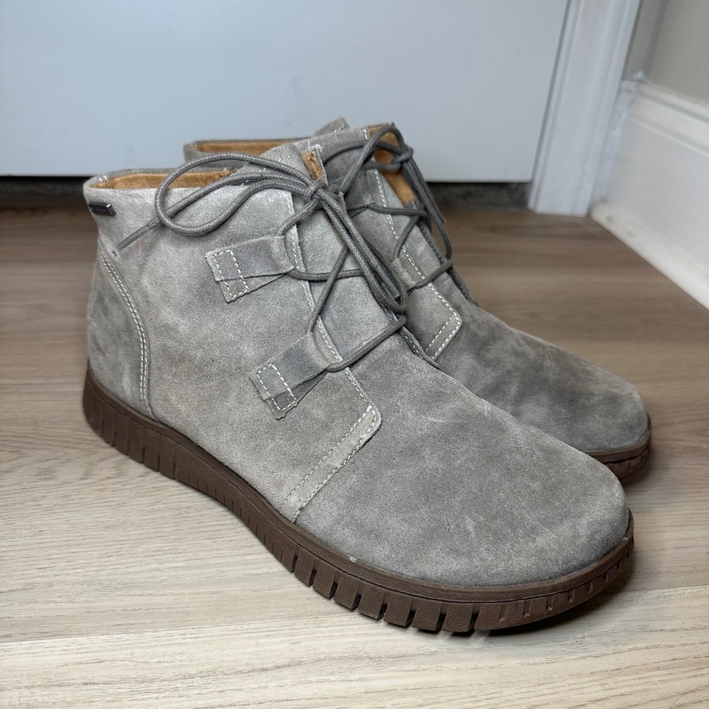 Comfortiva Waterproof‎ Suede Lace Up Zip Ankle Boots Grey Women's 11